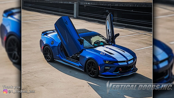 Rick's @1_badass_2ss Chevrolet Camaro from Georgia featuring Vertical Doors, Inc., vertical lambo doors conversion kit.