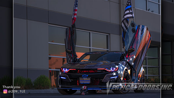 Frank's @209_1LE Chevrolet Camaro from California featuring Vertical Doors, Inc., vertical lambo doors conversion kit.