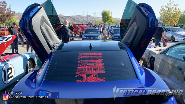 On Fire Auto Customs| Los Angeles CA | (Blue Demon) 2014 Camaro RS with Vertical Lambo Doors Conversion Kit