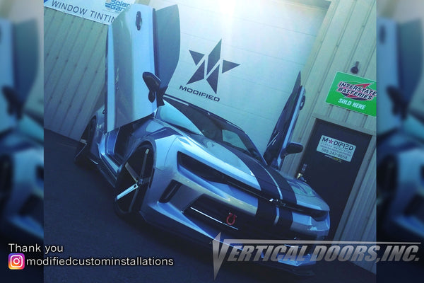 Modified Custom Installations | Greece, NY | Chevrolet Camaro featuring Verical Doors, Inc. vertical lambo door conversion kit.