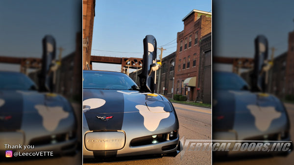 Leroy's @leecovette Chevrolet Corvette C5 from Missouri featuring Vertical Doors, Inc. vertical lambo doors conversion kit.