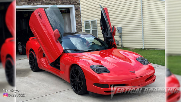 Check out Marie's Corvette C5 from North Carolina featuring Vertical Doors, Inc. vertical lambo doors conversion kit.