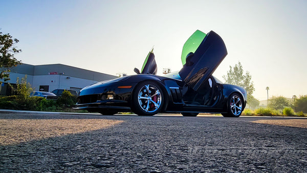 Check out John's Chevrolet Corvette C6 Grand Sport from California, featuring Vertical Door conversion kit by Vertical Doors, Inc. AKA "Lambo Doors"