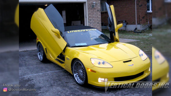 Check out Johnny's Chevrolet Corvette C6 from Barrie Ontario, featuring Vertical Lambo Doors Conversion Kit from Vertical Doors, Inc.