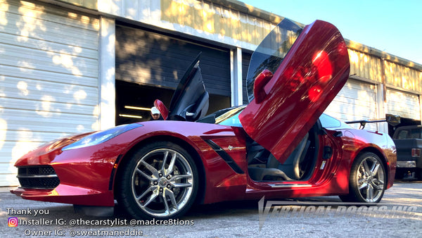 Installer | Mad Creations ATL | Atlanta, GA | Chevy Corvette C7 featuring Vertical Lambo Doors Conversion Kit by Vertical Doors, Inc.