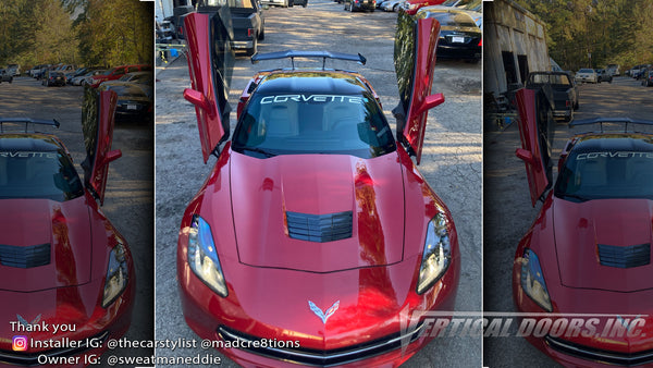 Installer | Mad Creations ATL | Atlanta, GA | Chevy Corvette C7 featuring Vertical Lambo Doors Conversion Kit by Vertical Doors, Inc.