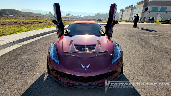 Z06 Chevrolet Corvette C7 from Nevada featuring vertical lambo door conversion kit by Vertical Doors, Inc.