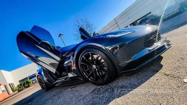 Chevrolet Corvette C7 Grand Sport from California featuring Door conversion kit by Vertical Doors, Inc. AKA "Lambo Doors" VDCCHEVYCORC714 #chevroletcorvettec7 #corvettec7 #c7vette #chevrolet #chevy #corvette #vette #grandsport #VerticalDoorsInc #LamboDoors #VerticalDoors #DoorConversion 