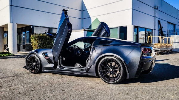 Chevrolet Corvette C7 Grand Sport from California featuring Door conversion kit by Vertical Doors, Inc. AKA "Lambo Doors" VDCCHEVYCORC714 #chevroletcorvettec7 #corvettec7 #c7vette #chevrolet #chevy #corvette #vette #grandsport #VerticalDoorsInc #LamboDoors #VerticalDoors #DoorConversion 