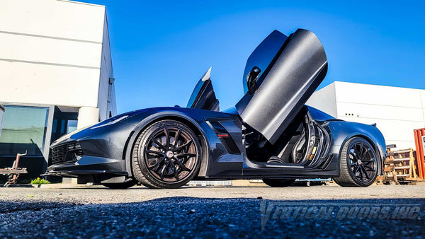 Chevrolet Corvette C7 Grand Sport from California featuring Door conversion kit by Vertical Doors, Inc. AKA "Lambo Doors" VDCCHEVYCORC714 #chevroletcorvettec7 #corvettec7 #c7vette #chevrolet #chevy #corvette #vette #grandsport #VerticalDoorsInc #LamboDoors #VerticalDoors #DoorConversion 