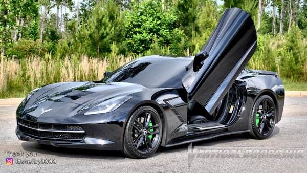 Check out @shelby9999 Chevrolet Corvette C7 from Indiana Featuring and Vertical Doors, Inc., vertical lambo doors conversion kit.