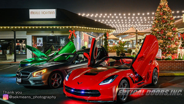 Check out Sek Means Photography from California showing off their skitsll with this great images of Chevrolet Corvette and Camaro featuring Vertical Doors, Inc., vertical lambo door conversion kits.