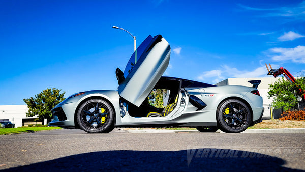 Chevrolet Corvette C8-R from Arizona featuring Vertical Door conversion kit by Vertical Doors, Inc. AKA "Lambo Doors"