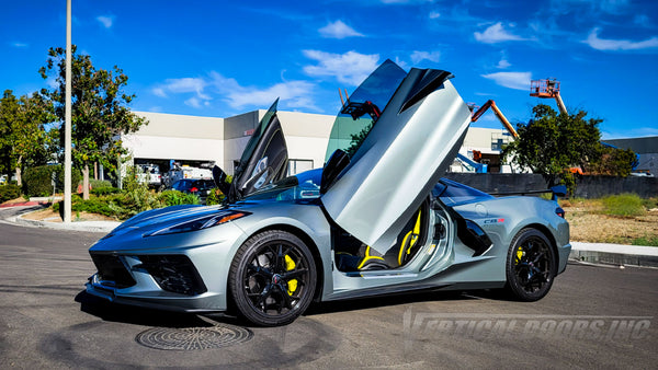 Chevrolet Corvette C8-R from Arizona featuring Vertical Door conversion kit by Vertical Doors, Inc. AKA "Lambo Doors"