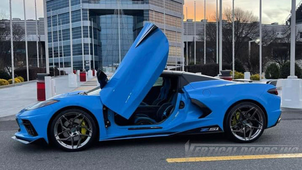 Installer | Bokeyno Motorsports |  Chevrolet Corvette C8 Vertical Doors, Inc., vertical lambo door conversion kit.