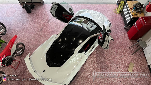 Installer | Mad Creations ATL | Murfreesboro TN | Corvette C8 featuring Vertical Door conversion kit by Vertical Doors, Inc. AKA "Lambo Doors"