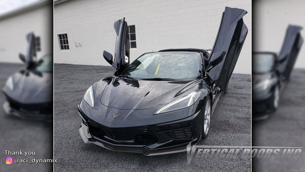 Installer | ACI Dynamix | Seymour, Connecticut | Chevy Corvette C8 featuring Vertical Lambo Doors Conversion Kit by Vertical Doors, Inc.