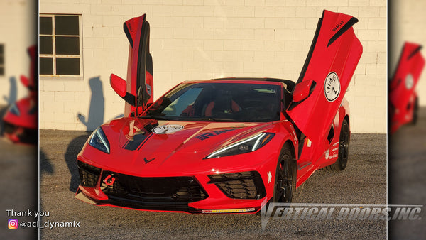 Installer | ACI Dynamix | Seymour, Connecticut | Chevy Corvette C8 featuring Vertical Lambo Doors Conversion Kit by Vertical Doors, Inc.