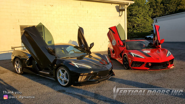 Installer | ACI Dynamix | Seymour, Connecticut | Chevy Corvette C8 featuring Vertical Lambo Doors Conversion Kit by Vertical Doors, Inc.