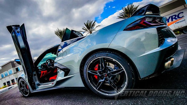 Chevrolet Corvette C8 R featuring Door conversion kit by Vertical Doors, Inc. AKA "Lambo Doors" VDCCHEVYCORC820 #c8r #R #corvettec8r #chevroletcorvettec8 #chevrolet #chevy #corvette #vette #c8 #c8vette #corvettec8 #grandsport #stingray #VerticalDoorsInc #LamboDoors #VerticalDoors #DoorConversion 