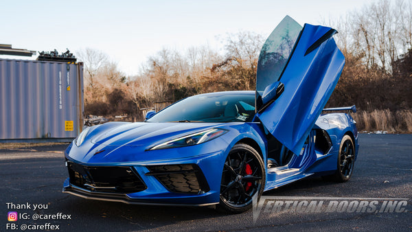 Installer | CAR EFFEX LLC | Sewell, NJ | Chevrolet Corvette C8 featuring Vertical Lambo Doors Conversion Kit by Vertical Doors, Inc.