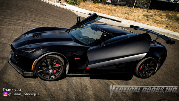 @julian_physique  Chevrolet Corvette C7 Z06 from California featuring ZLR Doors Conversion Kit from Vertical Doors, Inc.