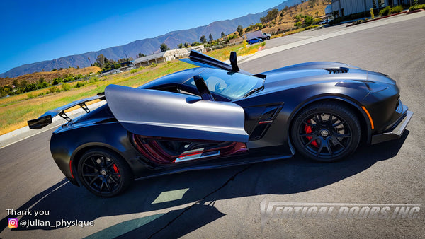 @julian_physique  Chevrolet Corvette C7 Z06 from California featuring ZLR Doors Conversion Kit from Vertical Doors, Inc.