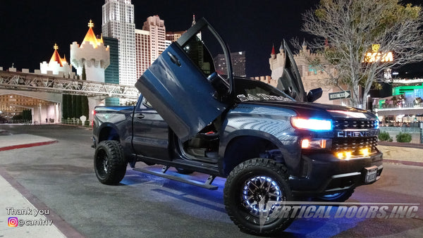 Check out Jon's @caniriv Chevrolet Silverado from California featuring Vertical Doors, Inc. door conversion kit. 