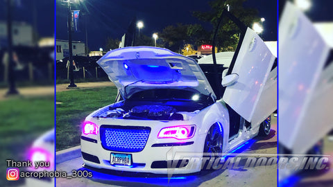 Jamie's Chrysler 300 featuring Front and Rear Vertical Lambo Doors from Vertical Doors, Inc.