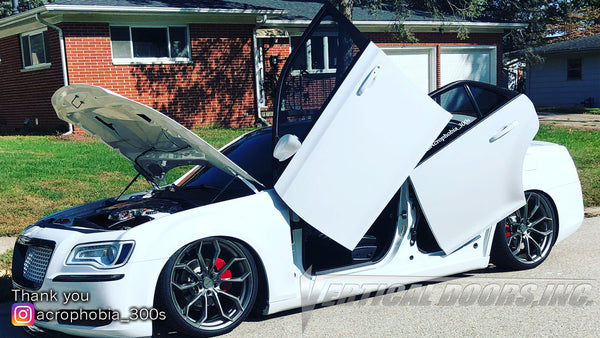 Jamie's Chrysler 300 featuring Front and Rear Vertical Lambo Doors from Vertical Doors, Inc.