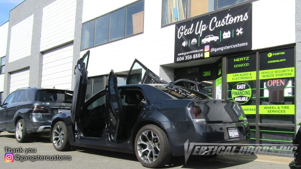 Installer | G’ed Up Car Customs | British Columbia, Canada | Chrysler 300 Vertical Doors, Inc., vertical lambo door conversion kit.