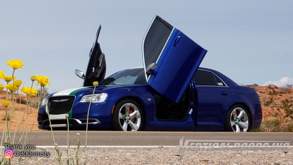 Check out Brenda's @300sincity Chrysler 300 from Las Vegas, Nevada featuring Vertical Lambo Doors Conversion Kit from Vertical Doors, Inc.