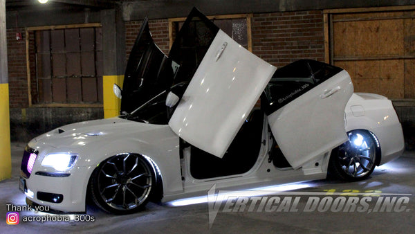 Jamie's Chrysler 300 featuring Front and Rear Vertical Lambo Doors from Vertical Doors, Inc.