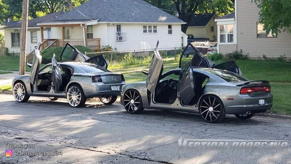 Check out Dennis @Dmenace1134 Dodge Charger featuring Vertical Doors, Inc., vertical lambo doors conversion kit.