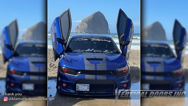 @klamath_toxic_charger Dodge Charger from Oregon featuring Vertical Lambo Doors Conversion Kit from Vertical Doors, Inc.