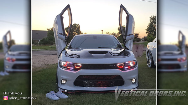 Seydou's @Ice_stone392 Dodge Charger from Colorado featuring Vertical Lambo Doors Conversion Kit from Vertical Doors, Inc