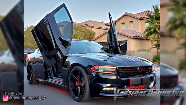 Check out Brittany's @beautifulbeast_17 Dodge Charger from Las Vegas, NV featuring Lambo Door Conversion Kit by Vertical Doors Inc.