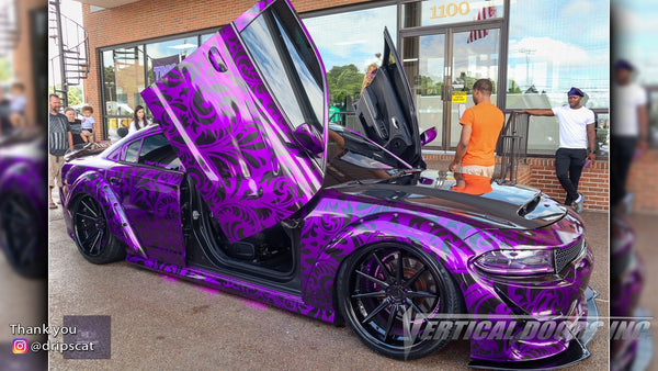 Check out @dripscat Dodge Charger from Tennessee featuring Vertical Lambo Doors Conversion Kit from Vertical Doors, Inc.