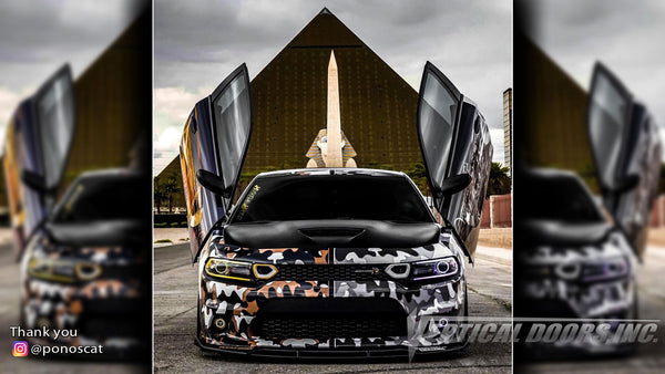 Abel's @ponoscat Dodge Charger from Nevada featuring Vertical Lambo Doors Conversion Kit from Vertical Doors, Inc.