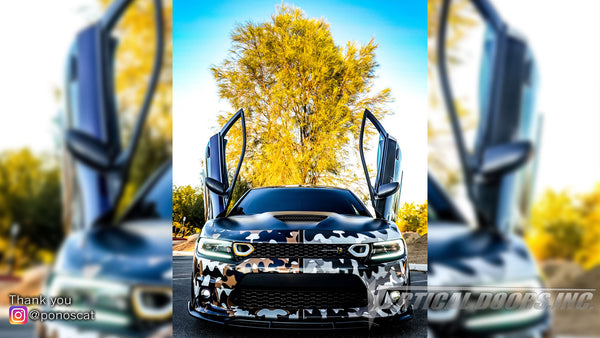 Check out Abel's @ponoscat Dodge Charger from Nevada featuring Vertical Lambo Doors Conversion Kit from Vertical Doors, Inc.