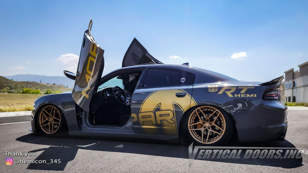 Check out Arick's @hemicon_345 Dodge Charger from California featuring vertical lambo doors conversion kit from Vertical Doors, Inc.