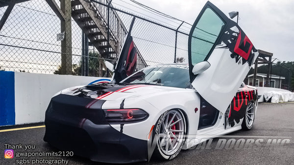 Christopher's Dodge Charger Hellcat featuring Vertical Doors, Inc., vertical lambo doors conversion kit.