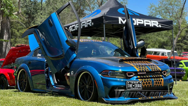 Check out @8m9a Dodge Charger with Door conversion kit by Vertical Doors, Inc. AKA "Lambo Doors"