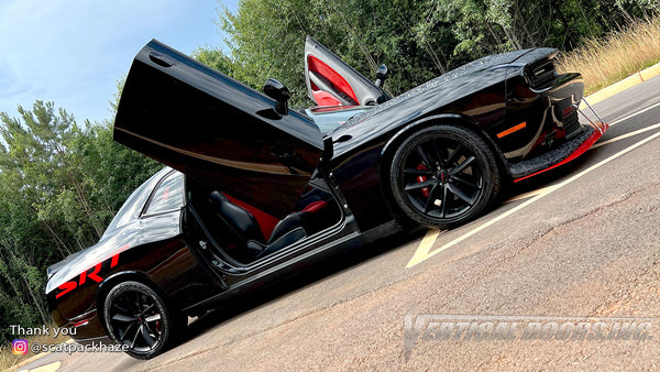 @scatpackhaze Dodge Challenger from Atlanta, GA featuring Vertical Doors, Inc. door conversion kit. AKA "Lambo Doors"