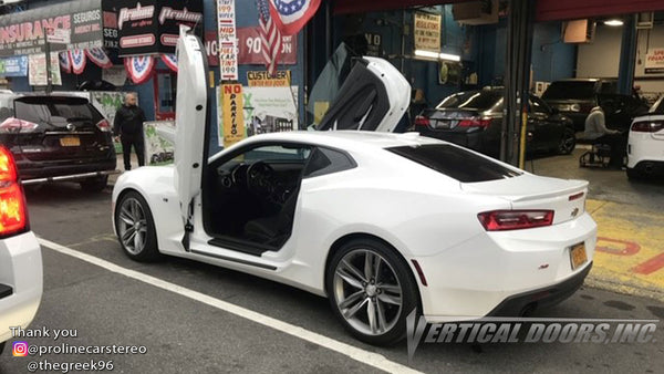 Installer | Proline Car Stereo | Brooklyn, NY | 5th Gen Chevrolet Camaro with Vertical Lambo Doors Conversion Kit for Vertical Doors, Inc.