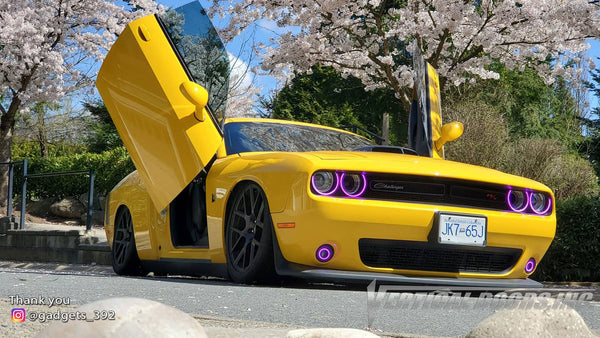 Brian's @gadgets_392 Dodge Challenger from British Columbia, Canada featuring Lambo Door Conversion Kit by Vertical Doors Inc.