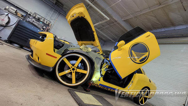 Dodge Challenger from California featuring Vertical Lambo Doors Conversion Kit by Vertical Doors, Inc.