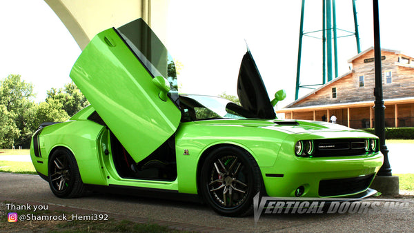 Anna's @Shamrock_Hemi392 Dodge Challenger from South Carolina featuring Vertical Doors, Inc., Vertical Lambo Doors Conversion Kits.