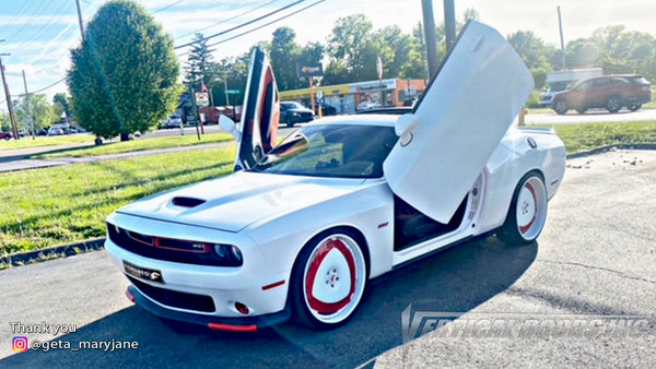 Check out @geta_maryjane Dodge Challenger from Ohio featuring Vertical Doors, Inc. door conversion kit. AKA "Lambo Doors"