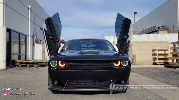 Check out @vader_gt_joe Dodge Challenger from California featuring Vertical Lambo Doors Conversion Kit by Vertical Doors, Inc.